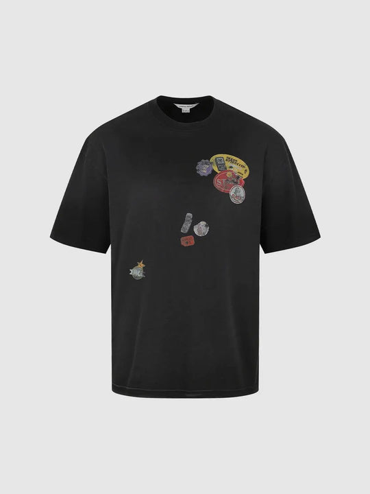 Patchwork Embroidered Patches T-Shirts