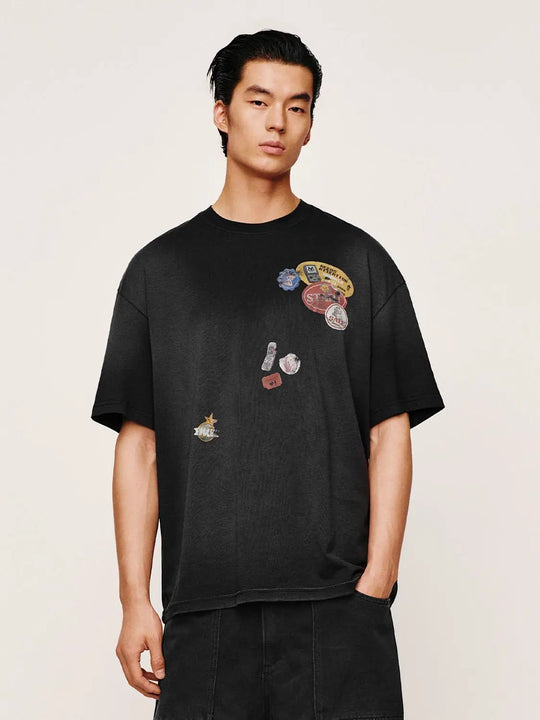 Patchwork Embroidered Patches T-Shirts
