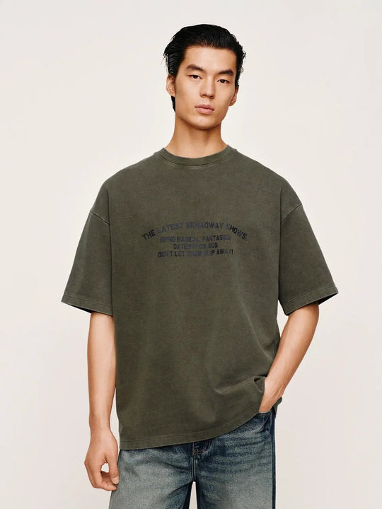 Cotton Front Text Print T-shirts