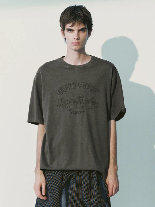 T-shirt oversize in cotone con stampa grafica e scollo rotondo