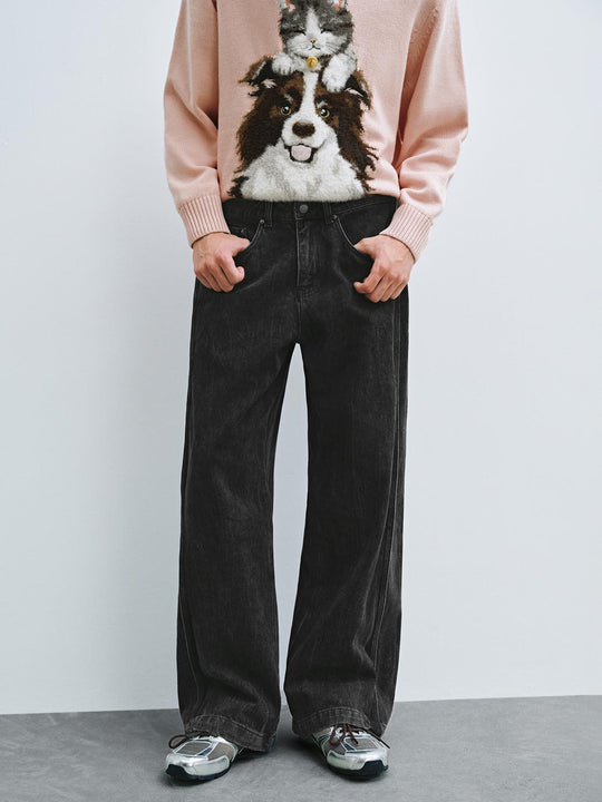 Seamed Wide Leg Jeans