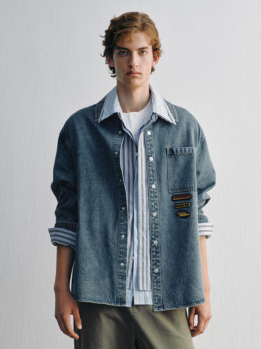 Patchwork Pocket Denim Shirt
