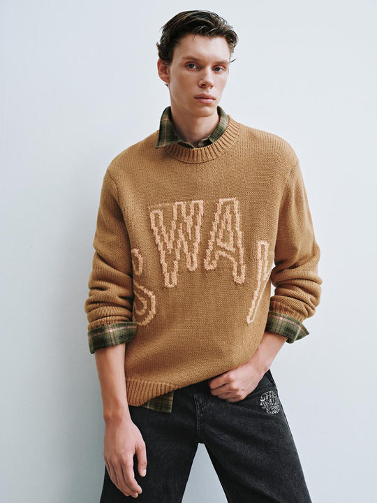 Magliette a maniche lunghe lavorate a maglia con stampa grafica