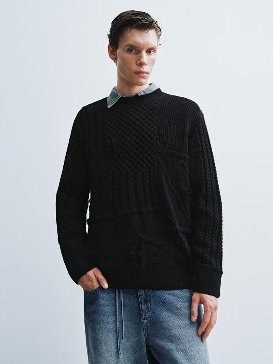 T-shirts à manches longues en maille torsadée