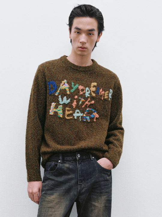 Intarsia Long Sleeve Knitted T-Shirts