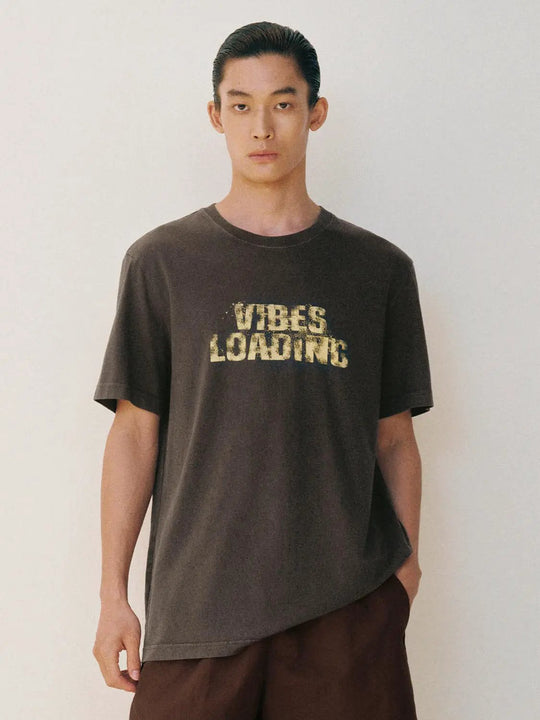 T-shirt oversize a maniche corte in cotone con stampa e girocollo