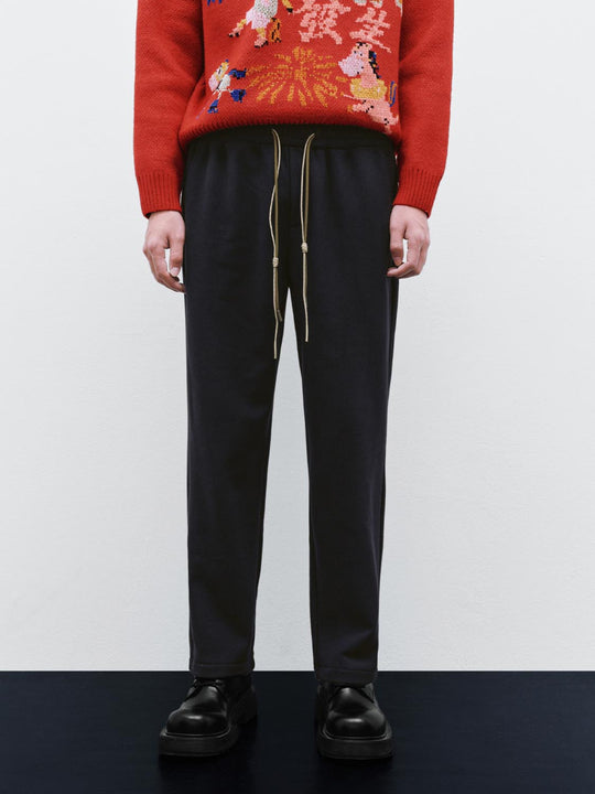 Drawstring Pull On Straight Pants