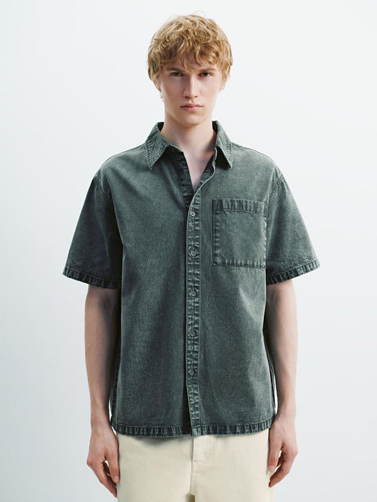 Chemises en denim à manches courtes