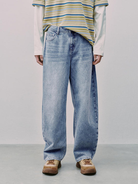 Washed Barrel Leg Jeans
