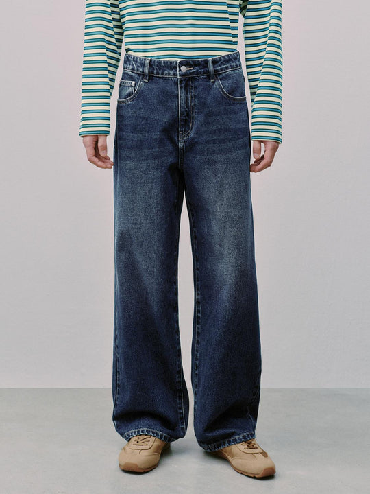 Washed Straight Leg Jeans