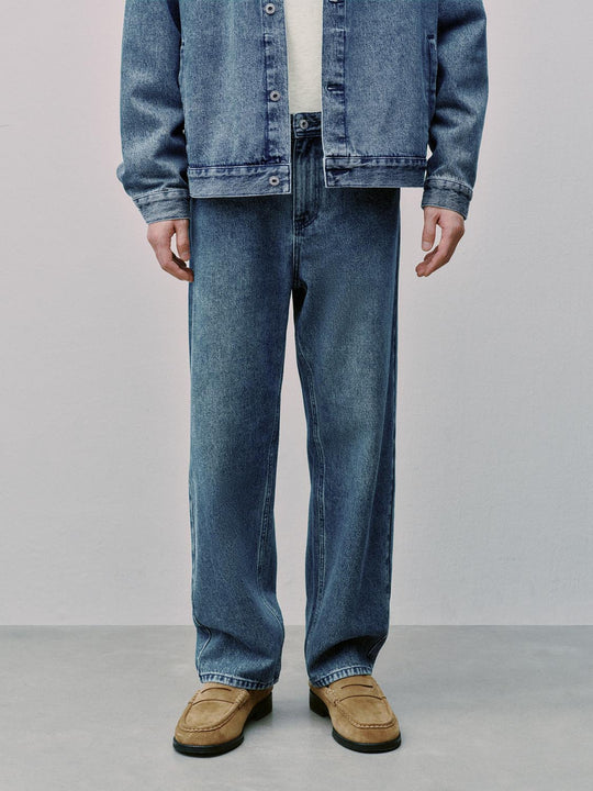 Washed Straight Leg Jeans