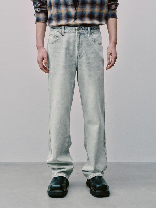 Washed Straight Leg Jeans