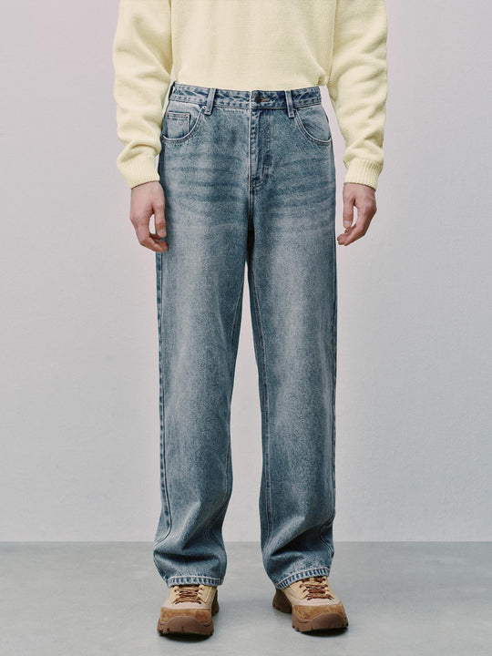 Washed Straight Leg Jeans