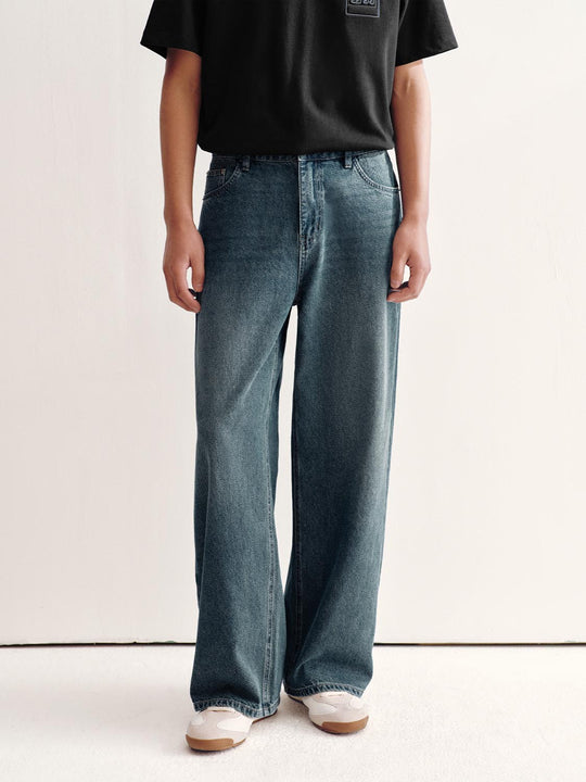 Washed Straight Leg Jeans