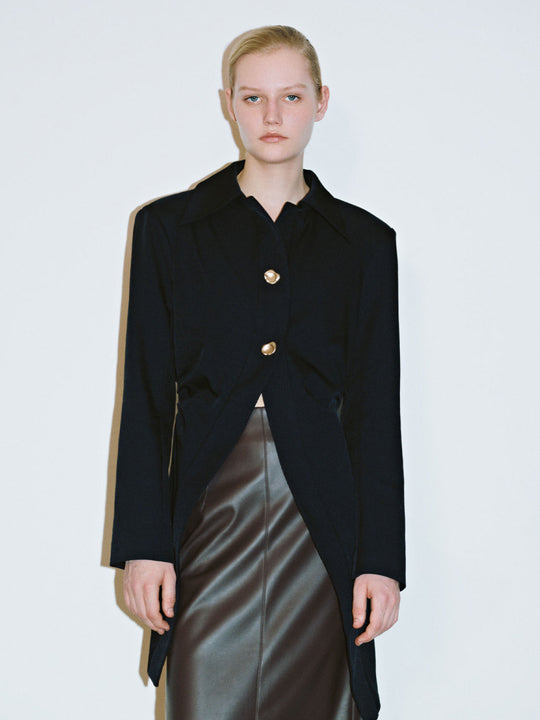 Lapel Skater Jacket With Metal Buttons