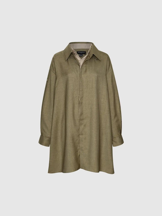 Olive Oversized Collared Shirt Style Shirt