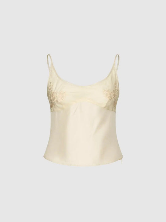 Delicate Embroidered Silk Cotton Cami Top