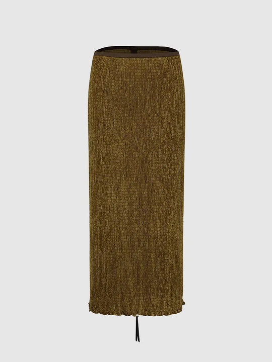Fine Textured Weave Straight Maxi Skirts