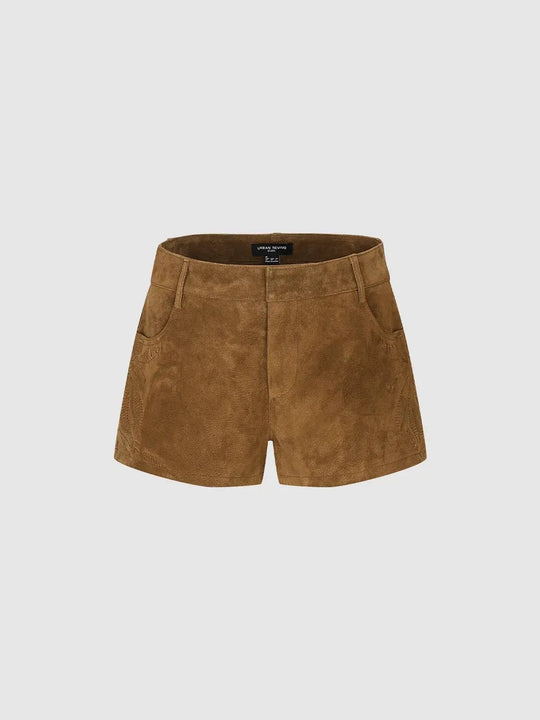 Leather Medium Thickness Slight Stretch Shorts