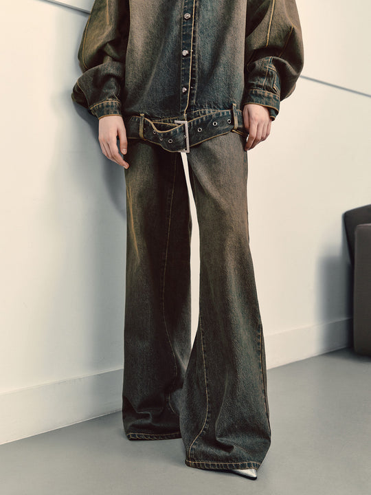 Jean à jambe large