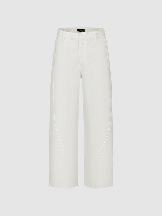 Jeans a gamba dritta con cuciture