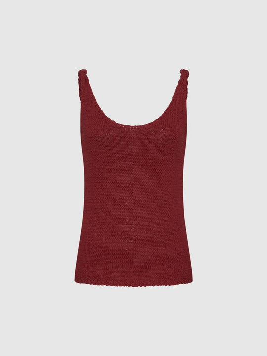 Textured Ribbed Knitted Cotton Blend T-shirt