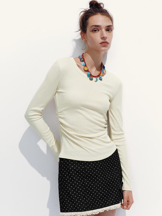 T-shirts à manches longues froncées