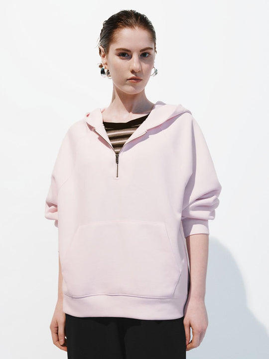 Kapuzen-Halb-Reißverschluss-Sweatshirts