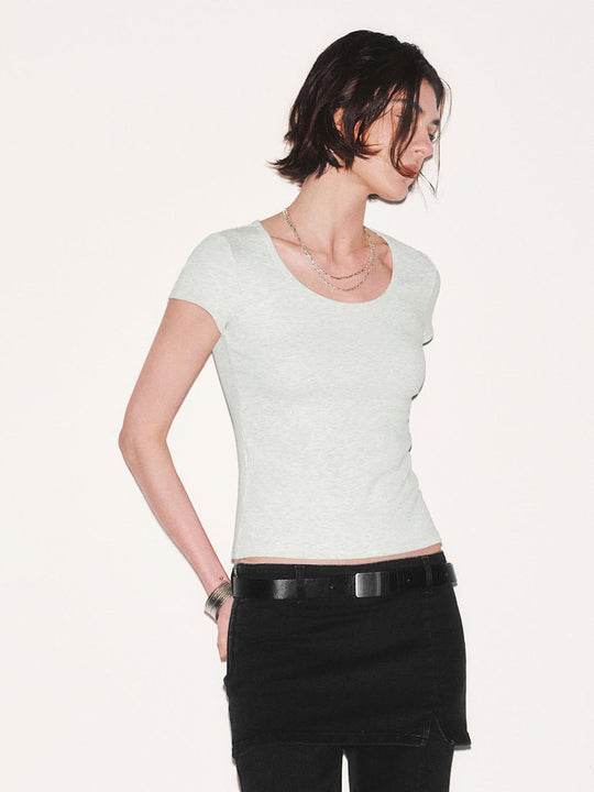 Scoop Neck Capped Sleeve T-Shirts