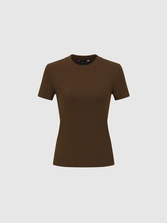 Viscose Cotton Classic Crew Neck Skinny T-Shirt