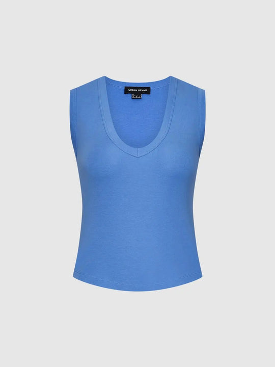 Camisetas sin mangas con cuello en U