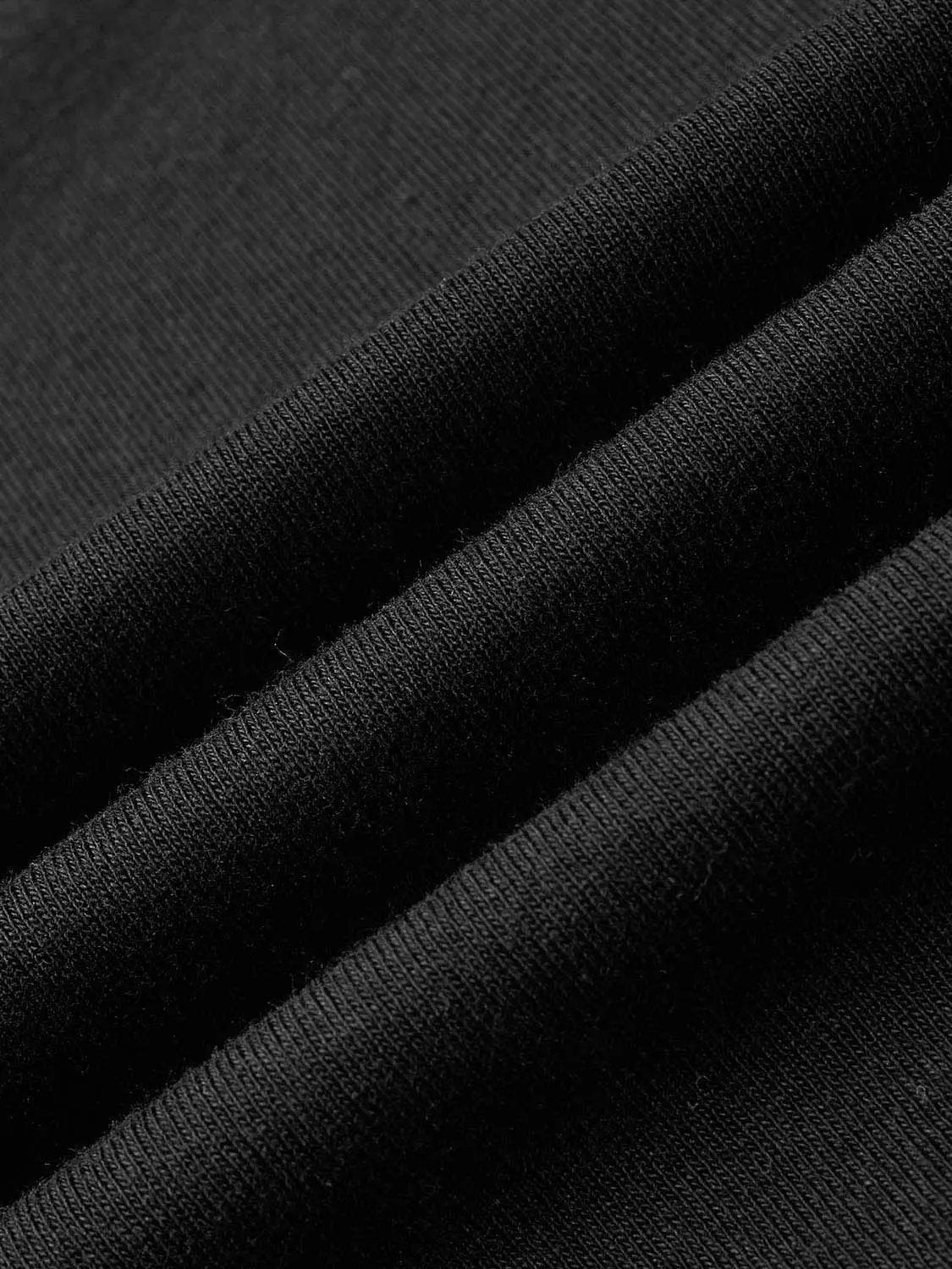 Modal knit fabric for everyday T-shirts; black, smooth finish, medium-weight