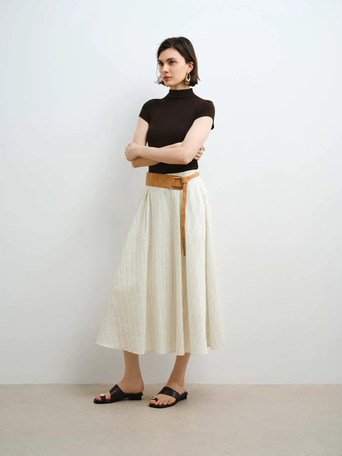Women's black modal-knit T-shirt with a smooth finish and short sleeves