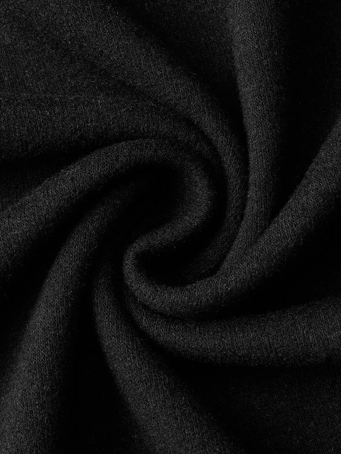 T-shirt fabric in black; close-up reveals soft, textured knit suitable for Urban Revivo Fashion T-shirts