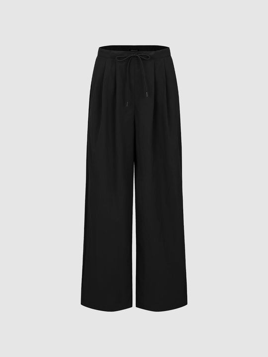 Pull On Drawstring Wide Leg Pants