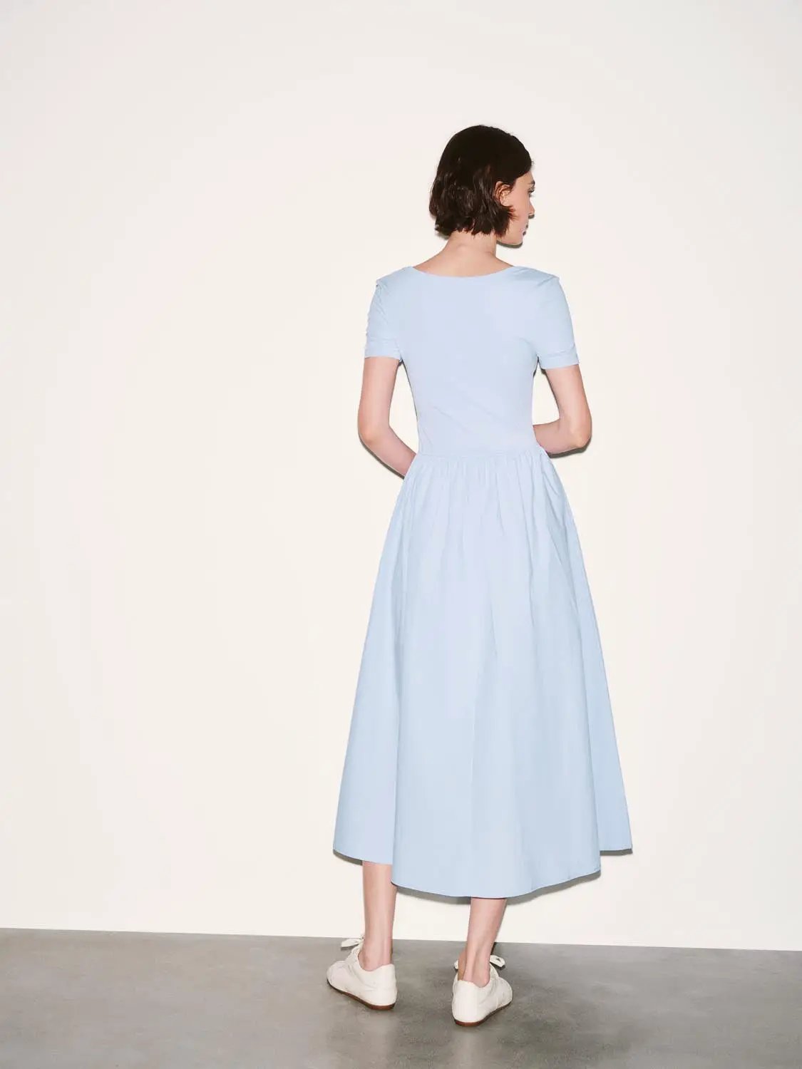 Square Neck A-Line Midi Dresses by Urban Revivo Fashion