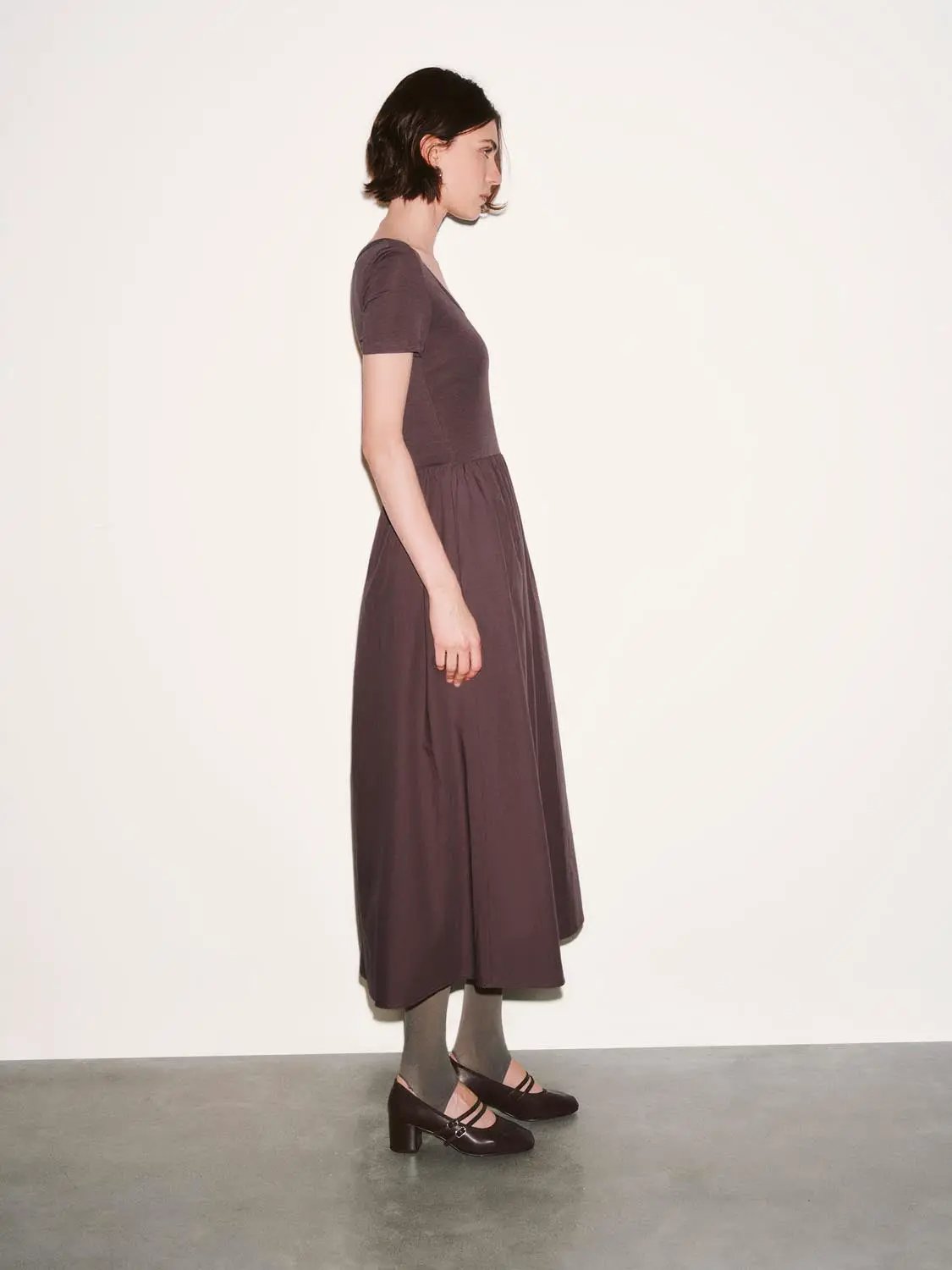 Square Neck A-Line Midi Dresses by Urban Revivo Fashion
