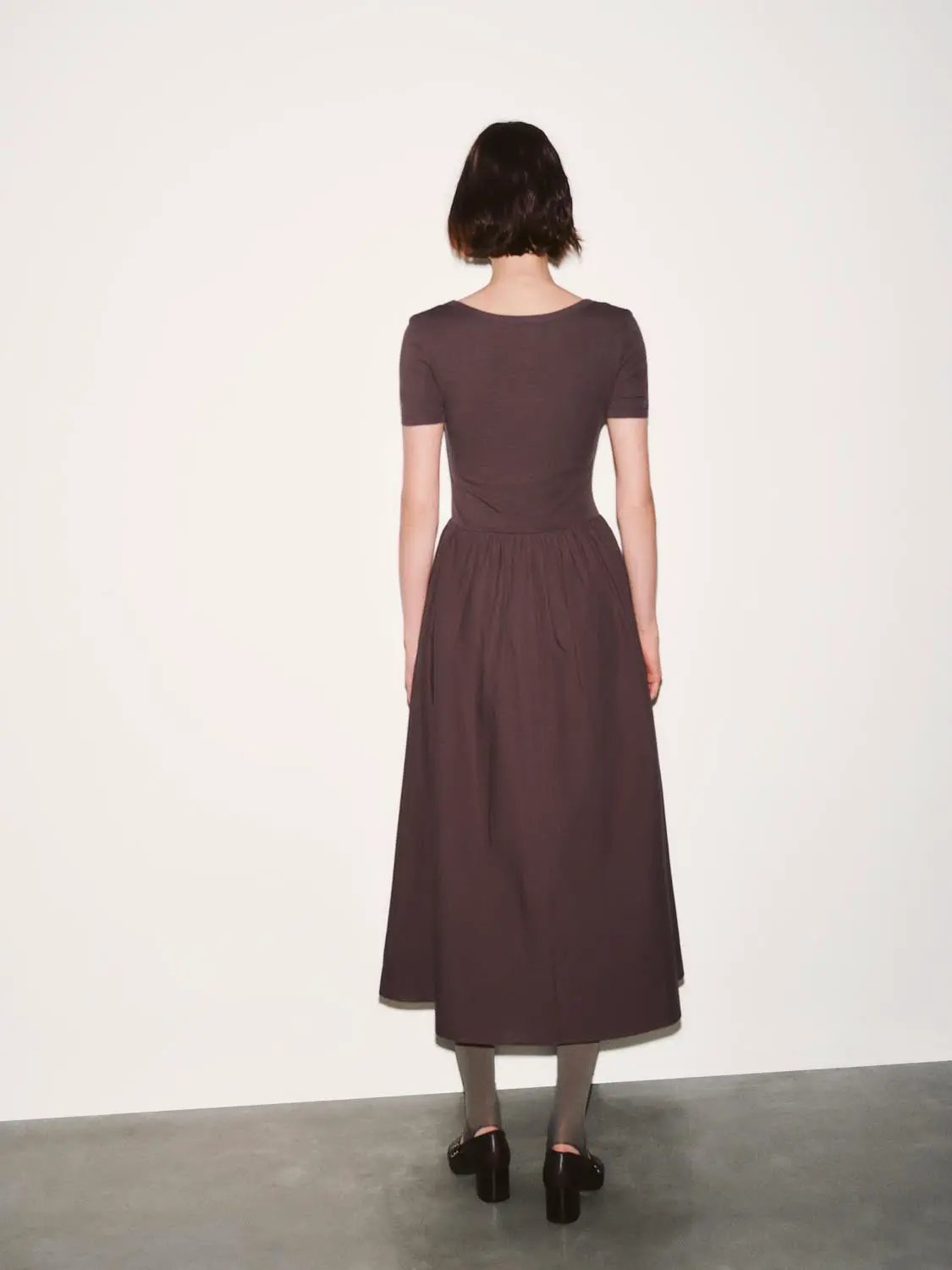 Square Neck A-Line Midi Dresses by Urban Revivo Fashion