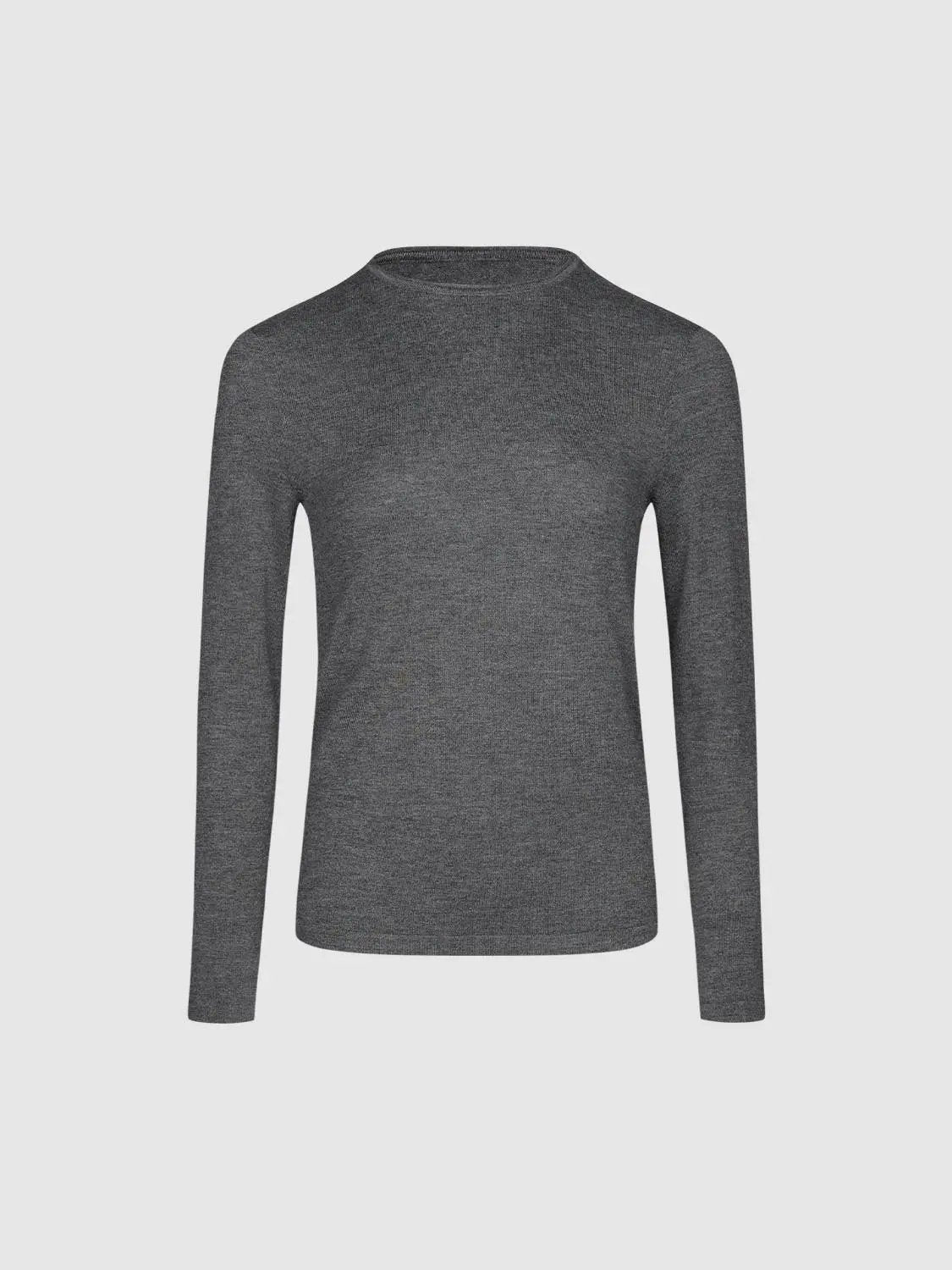 Knit T-Shirt, heather gray knitted long-sleeve top by Urban Revivo Fashion