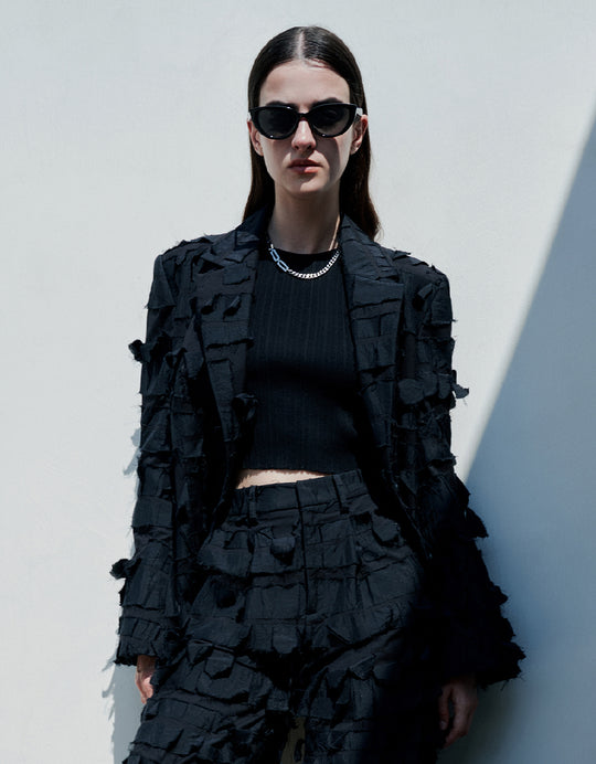 Blazer sastre con solapa con muesca