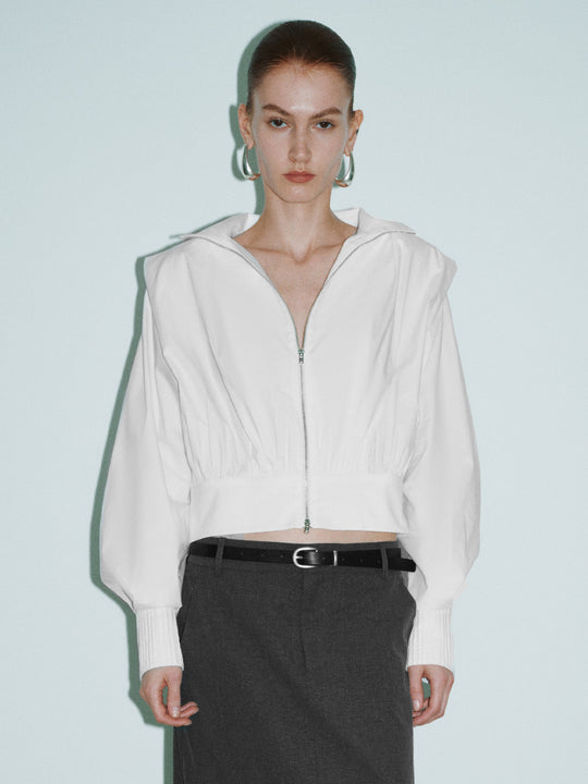 Chaqueta suelta con cremallera en la parte delantera