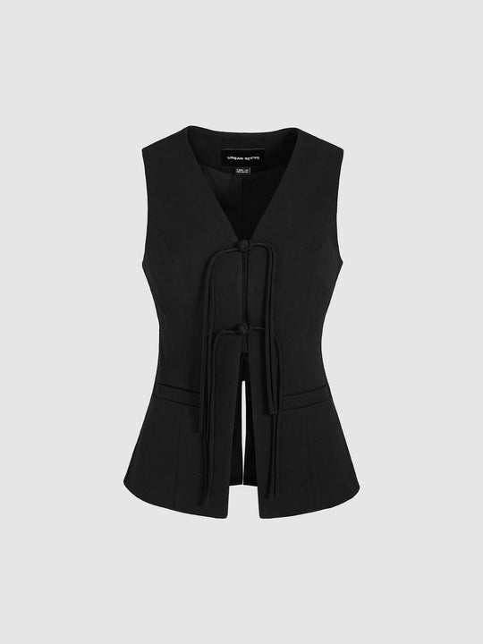 Glamour-Weste im Skater-Stil mit V-Ausschnitt