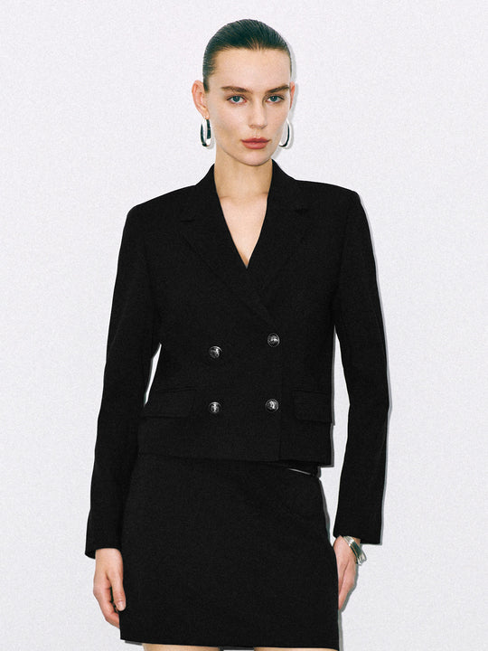 Blazers droits à col en V