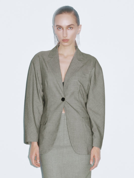 Blazer con bottoni e colletto a tacca