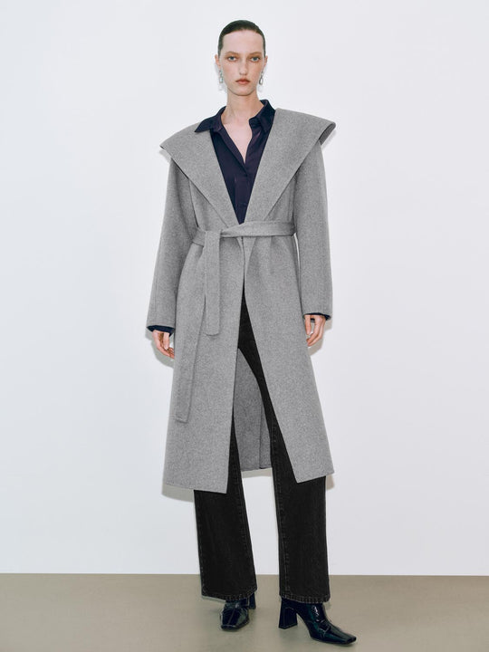 Wide Lapel Wool Blend Coats
