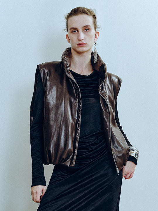 Stehkragen Gepolsterte Weste