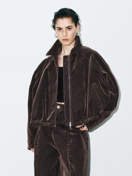 Cropped Zip Up Front Jackets