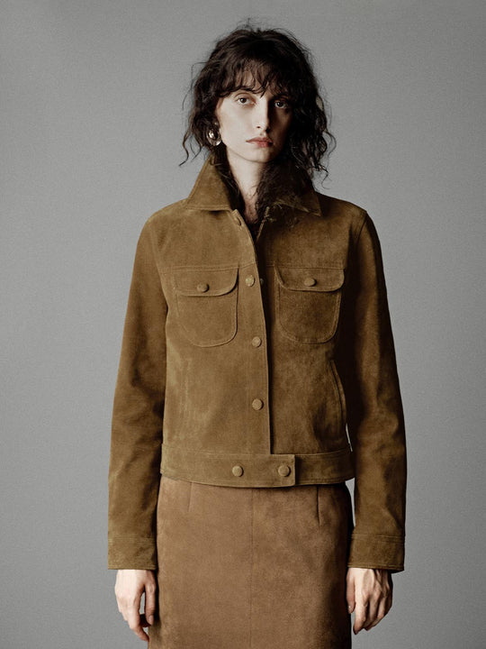 Chaquetas de cuero vegano con bolsillos de solapa