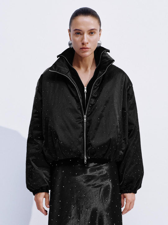 High Neck Polka Dot Down Jacket