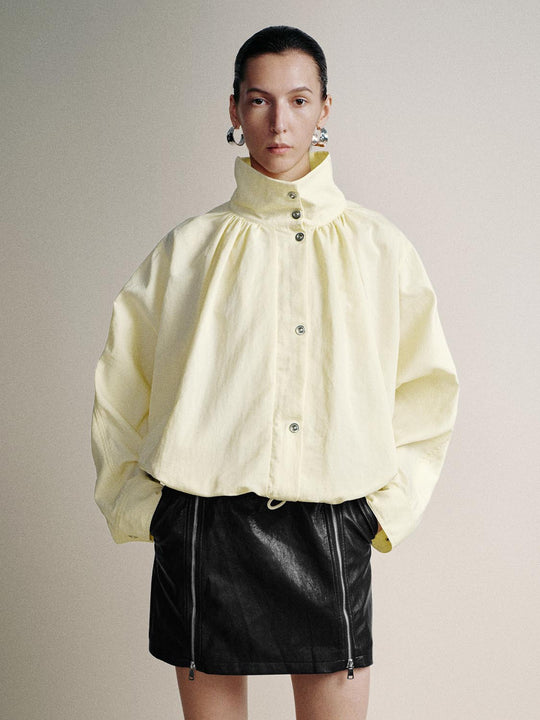 Stand Collar Button Up Jackets